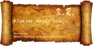 Klekler Rozália névjegykártya