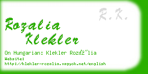 rozalia klekler business card